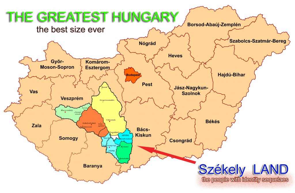 map of counties in great hungary szekely land